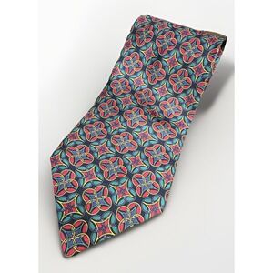 Rare Christian Dior 100% Silk Deep Red Geometric Necktie